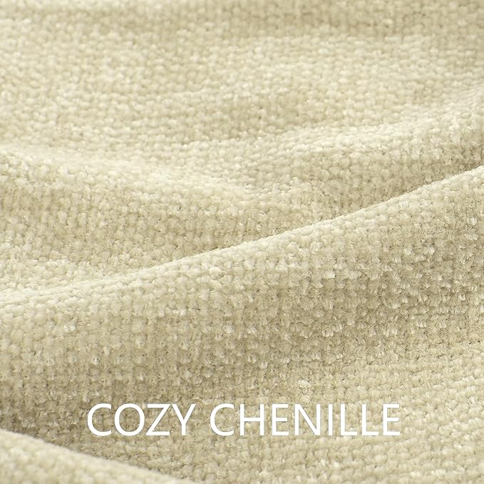 Chenille Throw Blanket for Couch 50"X 60", Soft Cozy Throws with Fringe Tassel for Bed Sofa Chair Cover, Lightweight Knitted Decorative Boho Blankets for Living Room, Light Beige