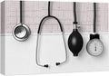 wall26 Canvas Print Wall Art Doctor Stethoscope Blood Pressure Pump Medical & Hospital Health Photography Realism Fitness Therapeutic Colorful Decorative for Living Room, Bedroom, Office - 12"x18"