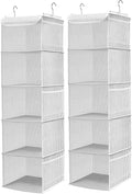 5 Shelves Hanging Closet Organizer, 2 Pack Hanging Storage