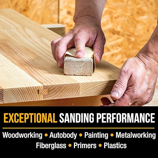 Dura-Gold Premium - 240 Grit Gold - Hook & Loop Backing Longboard Continuous Sandpaper Roll, 2-3/4" Wide, 12 Yards Long - for Automotive & Woodworking Air File Long Board Sanders, Hand Sanding Blocks