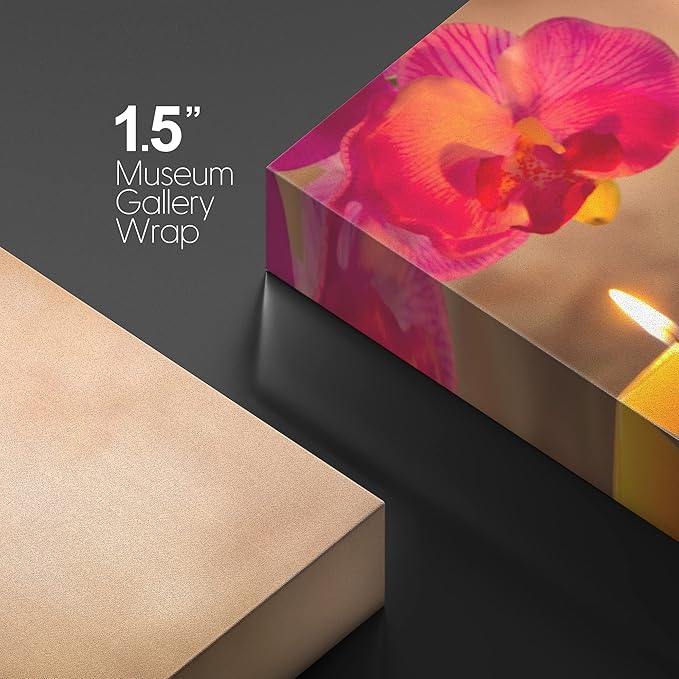 Canvas Prints Wall Art - Spa Still Life with Aromatic Candles and Zen Stones | Modern Wall Decor/Home Decoration Stretched Gallery Canvas Wrap Giclee Print & Ready to Hang - 24" x 36"