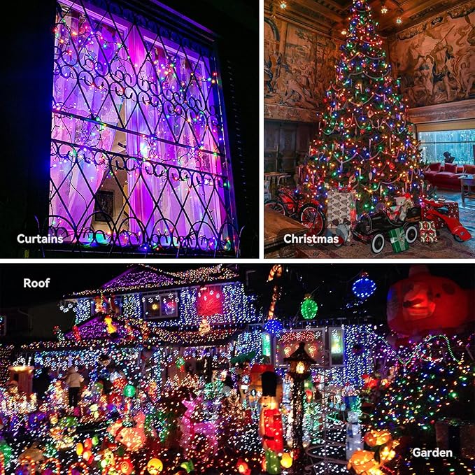 ITICdecor Christmas String Lights 33ft 100 LED, Waterproof Fairy Starry String Lights Battery Operated, 8 Modes Decorative Lights for Indoor Outdoor Xmas Tree Party Garden