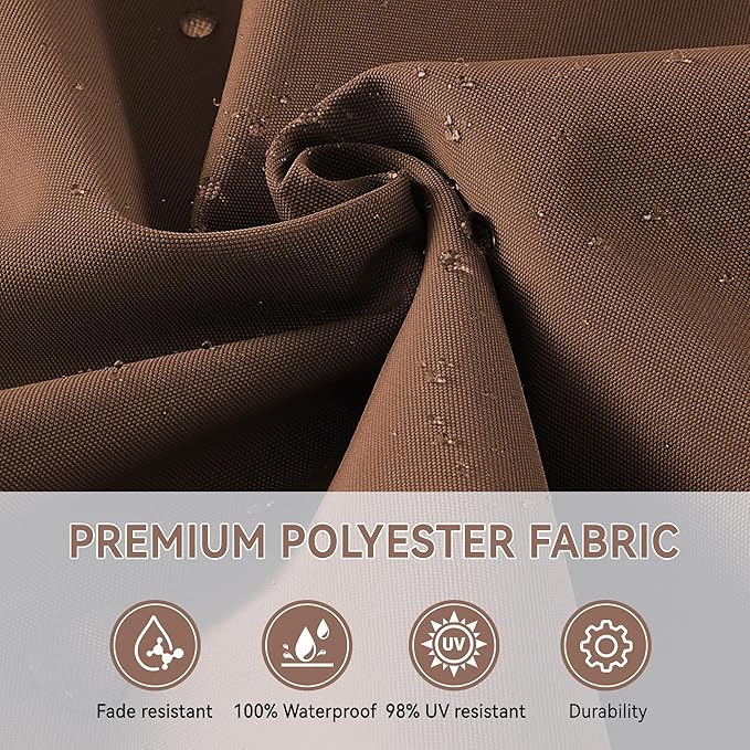 10' X 10' Cantilever Patio Umbrella Outdoor with Base Included Heavy Duty Double Top Windproof Square Offset Umbrellas with 360-degree Rotation for Pool Deck Backyard, Brown