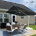 PURPLE LEAF 10' × 13' Patio Umbrella White Cantilever Umbrella Aluminum Square Outdoor Offset Umbrella Hanging Windproof with 360° Rotation for Garden Deck Pool, Grey