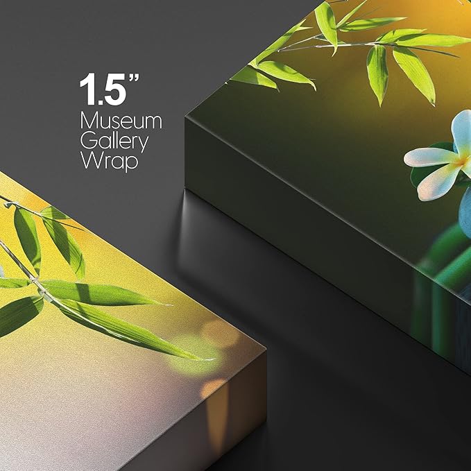 wall26 Canvas Print Wall Art White Daisy Relaxation Massage Stone Candles Nature Wilderness Photography Realism Rustic Landscape Colorful Multicolor for Living Room, Bedroom, Bathroom - 16"x24"