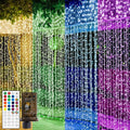 Solhice Curtain Lights Outdoor 20ft x10ft Color Changing, 480 LED Plug in Hanging String Lights Indoor Outside, Twinkle Light Backdrop for Wedding Garden Decor (Not Connectable)