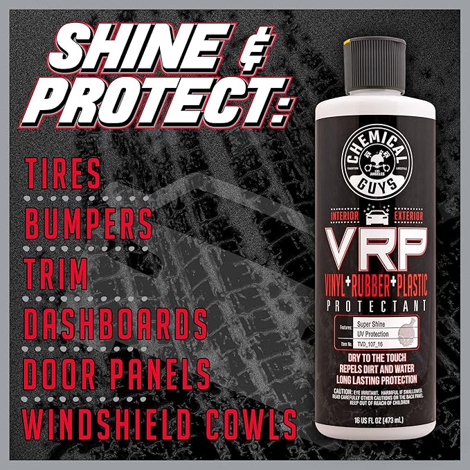 Chemical Guys VRP Vinyl, Rubber, and Plastic Dressing - Tire Dressing, Non-Greasy, Dry-to-the-Touch Shine for Tires, Trim, and More, Safe for Cars, Trucks, SUVs, RVs & More - 128 oz
