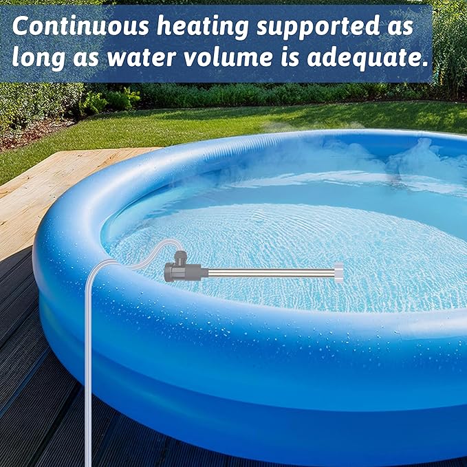 3000W 240V Immersion Water Heater Portable Electric Pool and Hot Tub Submersible Water Heater with Temp Control, WiFi Timer for Bathtub, Baptistry, Swimming pool, above ground pool and Spa