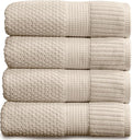 NY Loft 100% Cotton Bath Towel 4 Pack | Super Soft & Absorbent Quick-Dry Bath