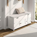 ChooChoo 41.3" Shoe Storage Bench with Lift Top Storage, Entryway Bench with Cushioned Seat, Adjustable Shelf, Shoe Cabinet with Hidden Space, for Entryway, Bedroom, Living Room, White