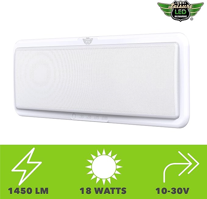 Leisure LED RV LED Ceiling Light Fixture 20" x 6.5" -1450 Lumen with Touch Dimmer Switch Interior Lighting for Car/RV/Trailer/Camper/Boat DC 12V Natural White 4000-4500K (1-PACK)