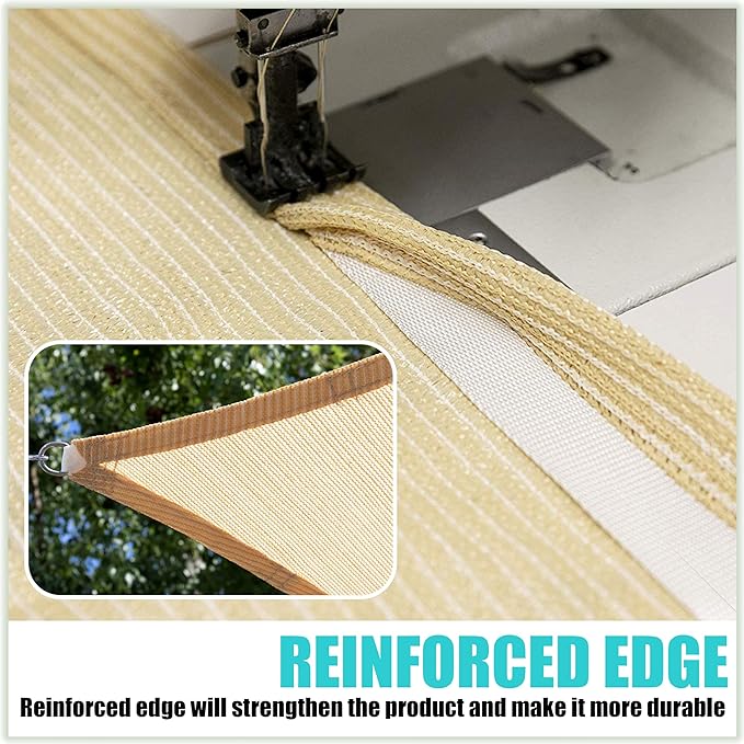 Amgo Custom Size 8' x 20' Brown Rectangle Square Sun Shade Sail UPF50+ AGTAPR1620, Order to Make Canopy Awning, 95% UV Blockage, Water & Air Permeable, Commercial and Residential (We Customize)