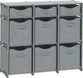 Cube Storage Organizer with Storage Bins Included - The Perfect Closet Organizers and Storage Solution. Includes 9 Storage Cubes, Great For Toy Storage, Closet Storage, Clothes Storage (Grey)